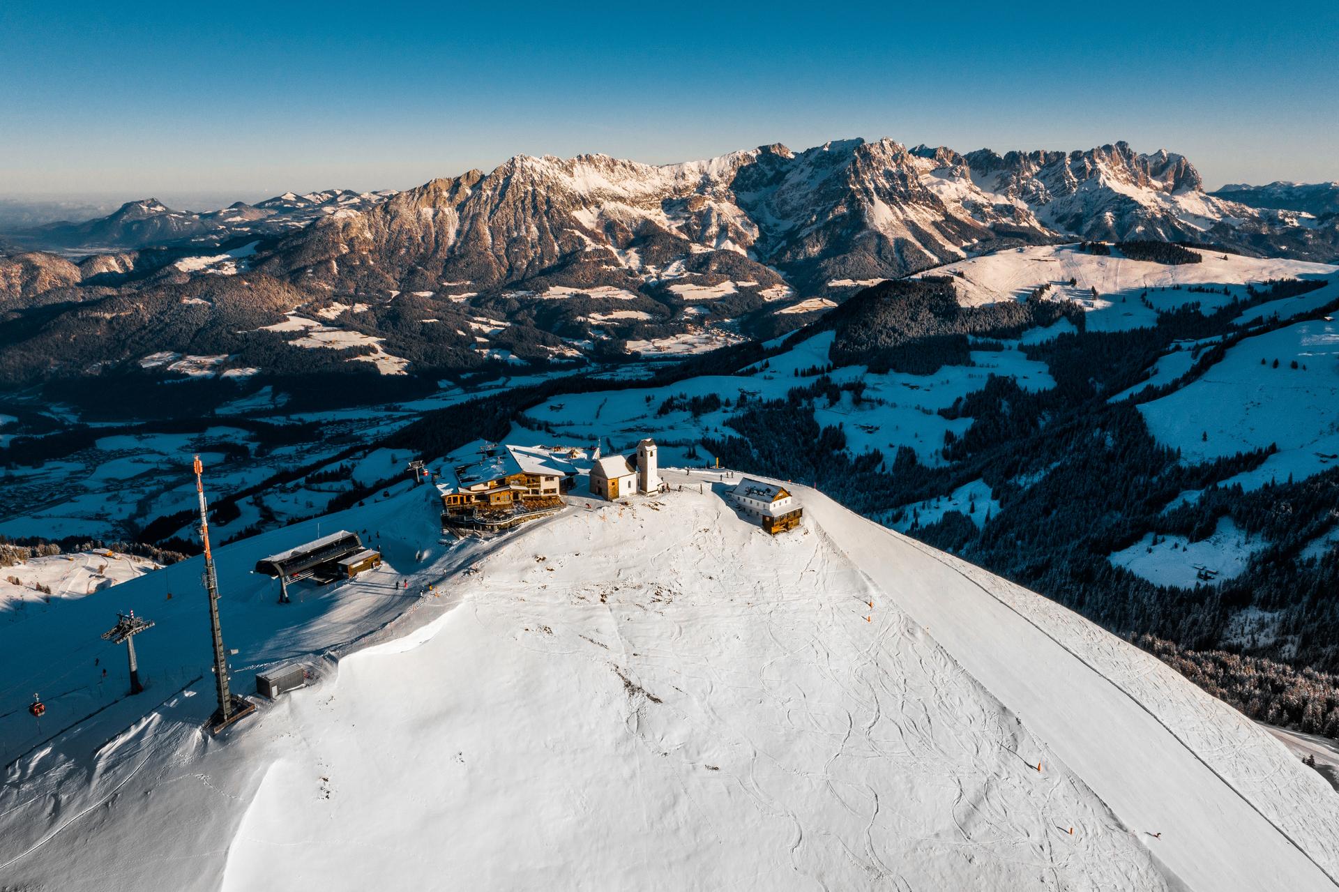 Chairlifts and ski reosrt of Soell in Austria 