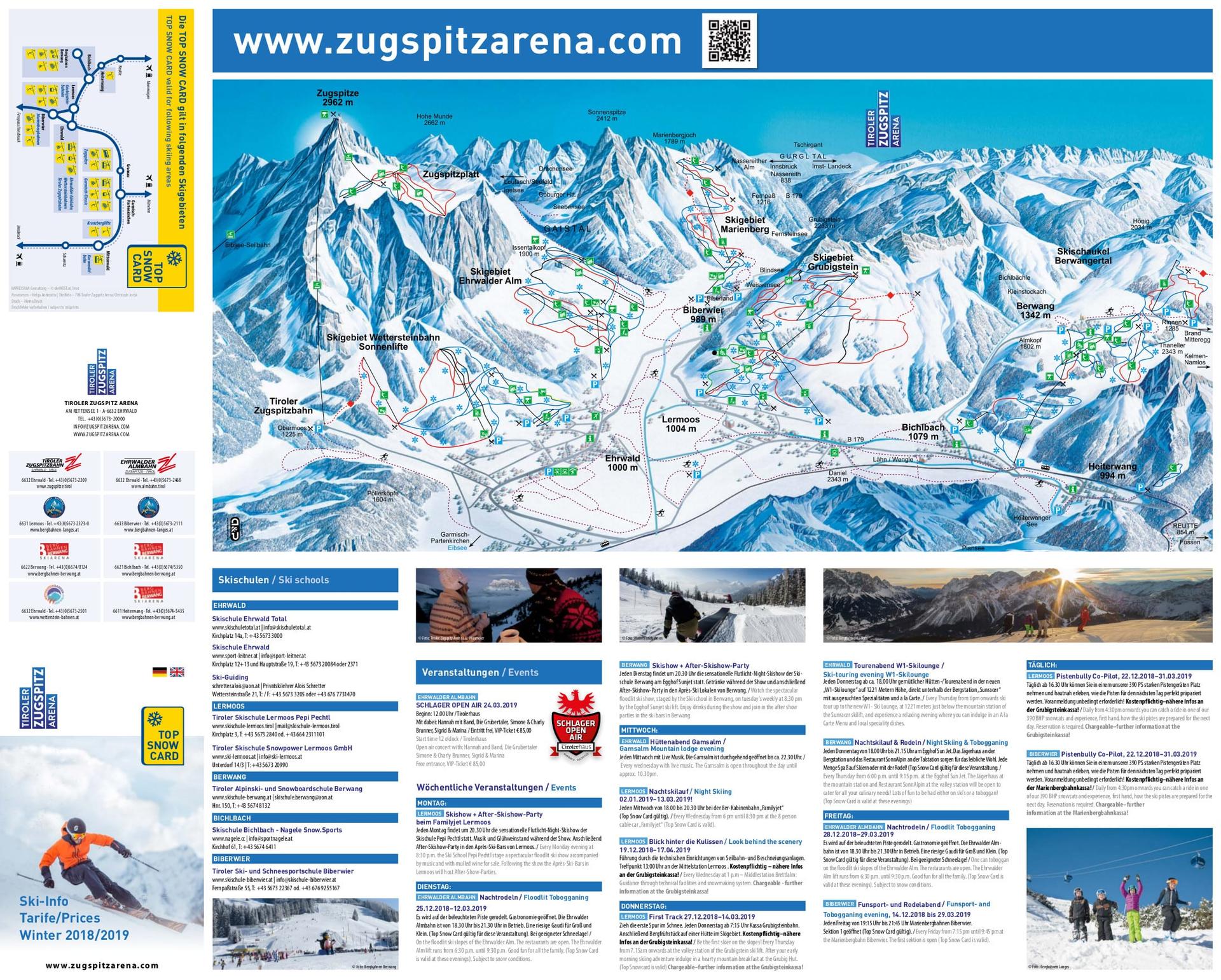 Ehrwald ski map