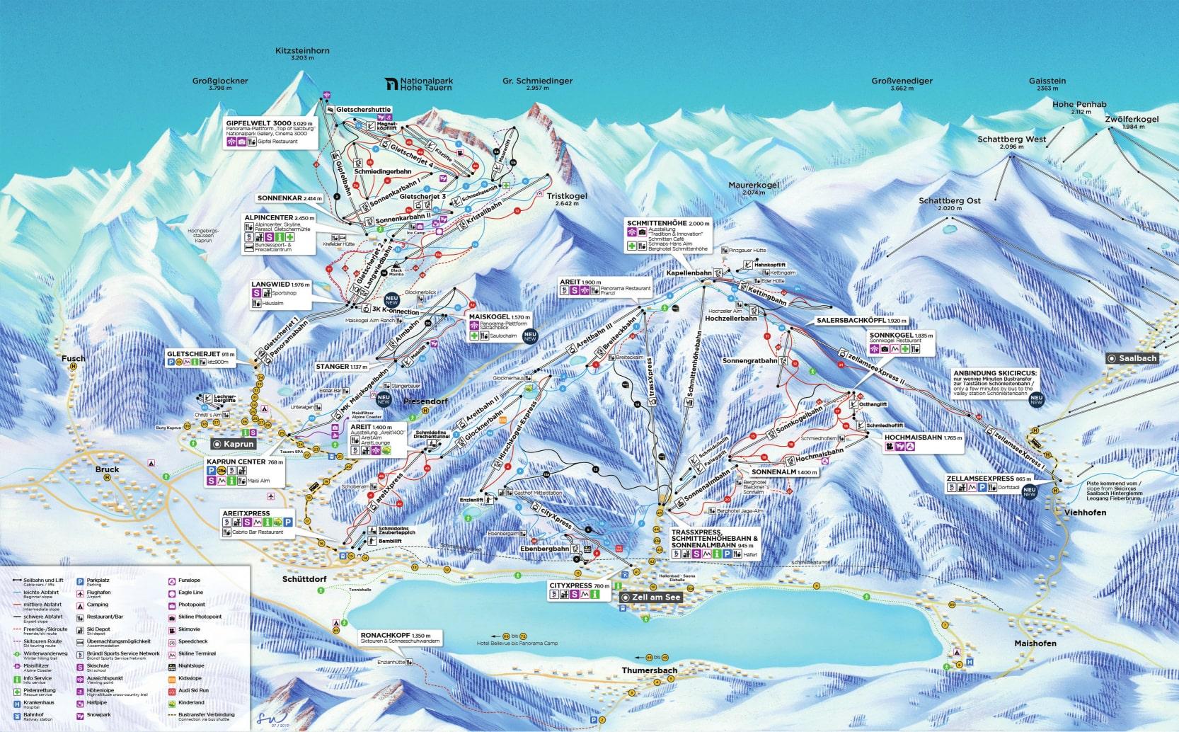 Kaprun ski map