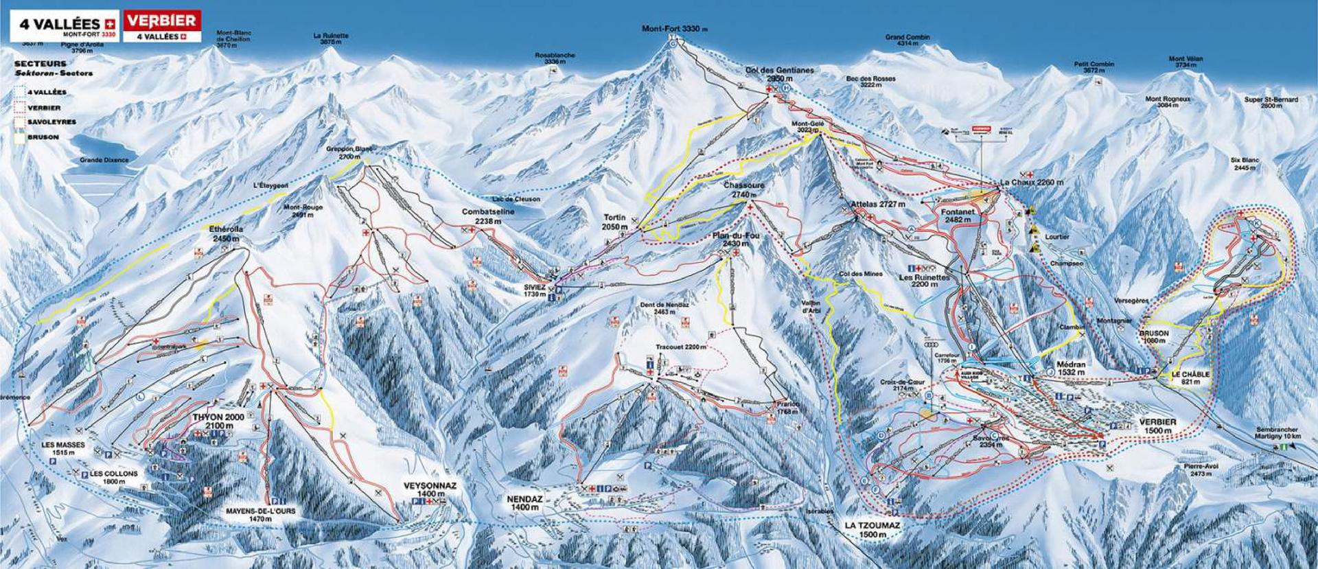 Thyon-Les Collons ski map